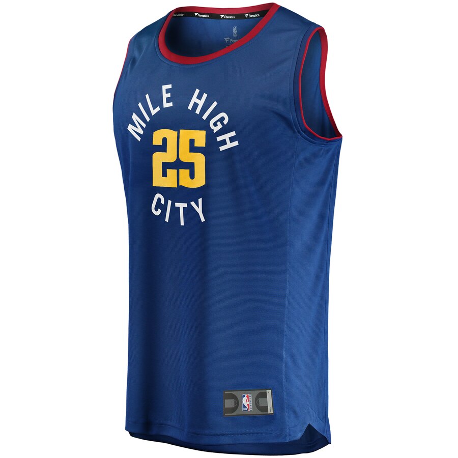 Alternative view of Malik Beasley Denver Nuggets Fanatics Branded Fast Break Player Basketball Jersey - Statement Edition - Blue
