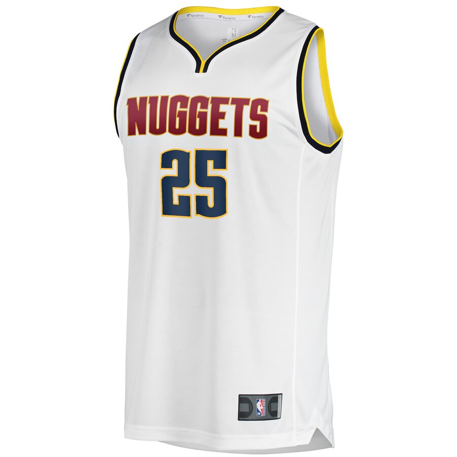 Alternative view of Malik Beasley Denver Nuggets Fanatics Branded Youth Fast Break Player Basketball Jersey - Association Edition - White