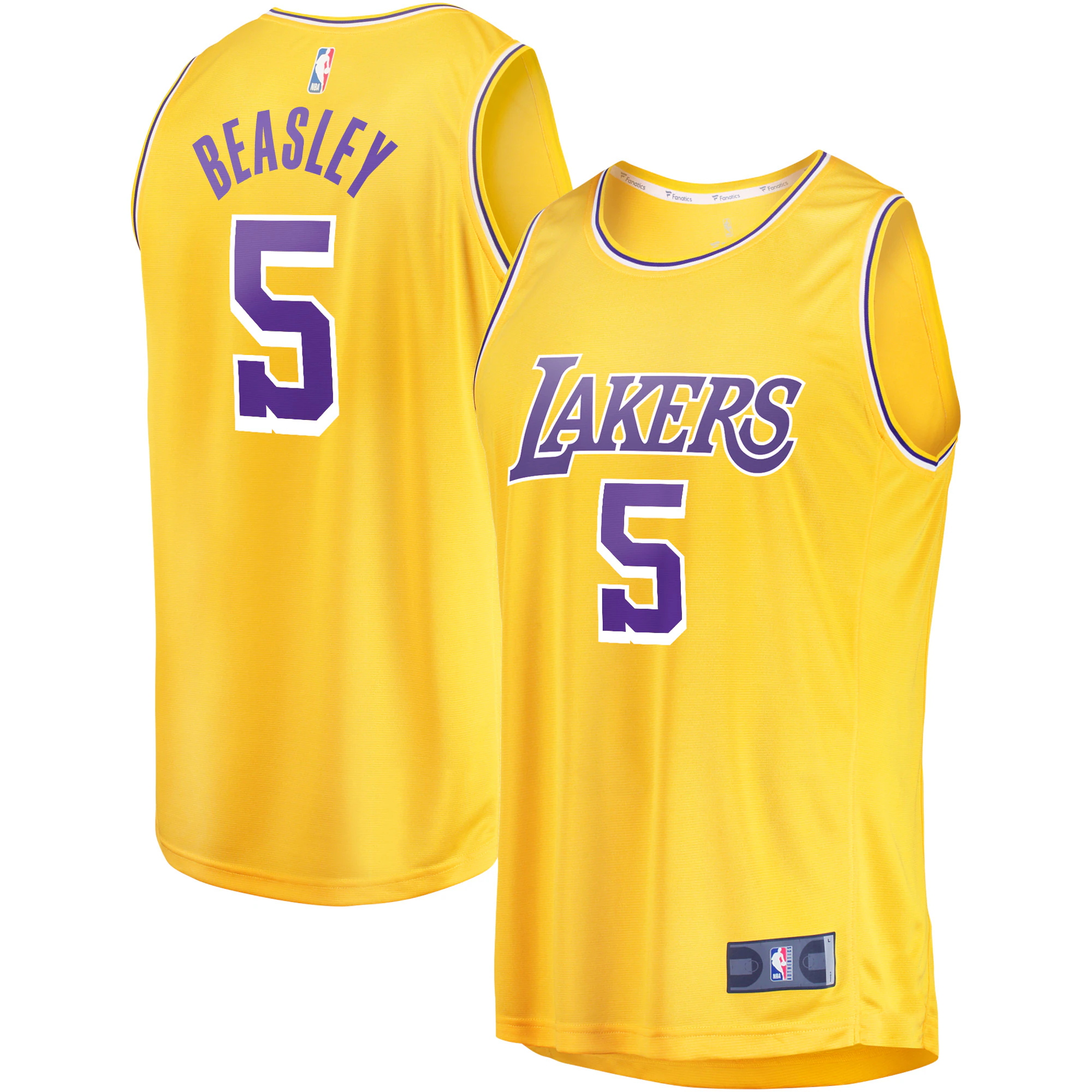 Alternative view of Malik Beasley Los Angeles Lakers Fanatics Branded Youth Fast Break Player Basketball Jersey - Icon Edition - Gold