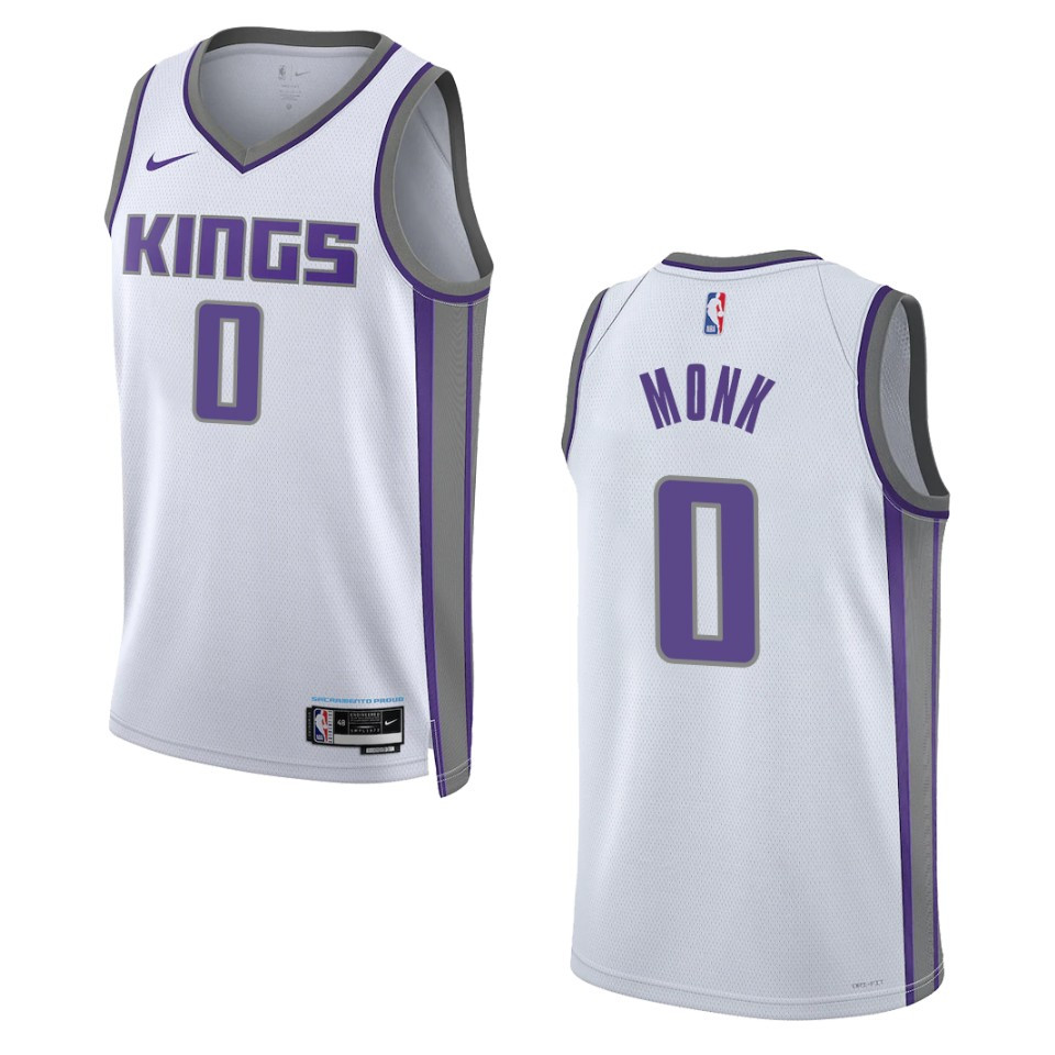 Malik Monk Association Edition Sacramento Kings 2022-23 White Swingman Basketball Jersey