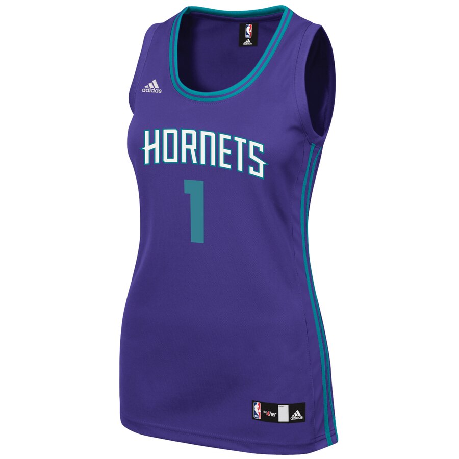Alternative view of Malik Monk Charlotte Hornets Adidas Women's Team Replica Basketball Jersey - Purple