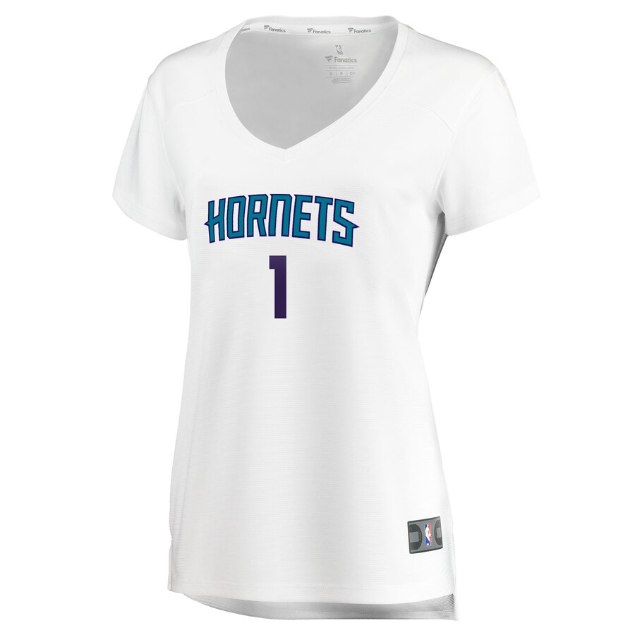 Alternative view of Malik Monk Charlotte Hornets Fanatics Branded Women's Fast Break Replica Player Basketball Jersey - Association Edition - White