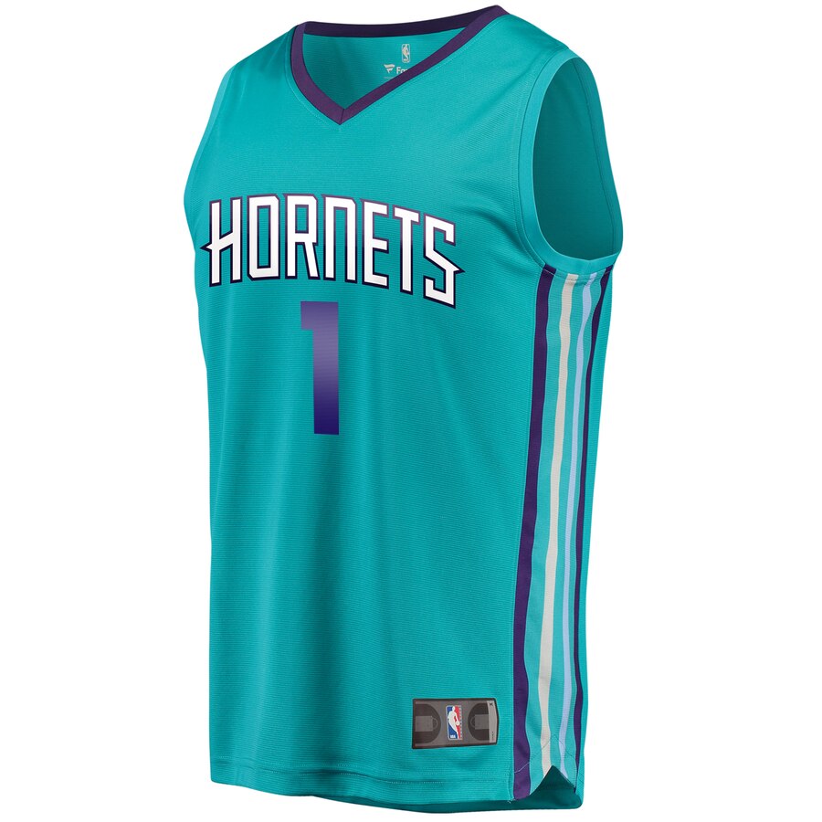Alternative view of Malik Monk Charlotte Hornets Fanatics Branded Youth Fast Break Replica Basketball Jersey Teal - Icon Edition