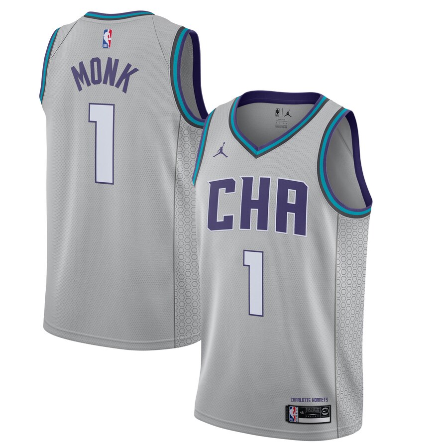 Malik Monk Charlotte Hornets Jordan Brand 2019/20 Finished City Edition Swingman Basketball Jersey - Gray
