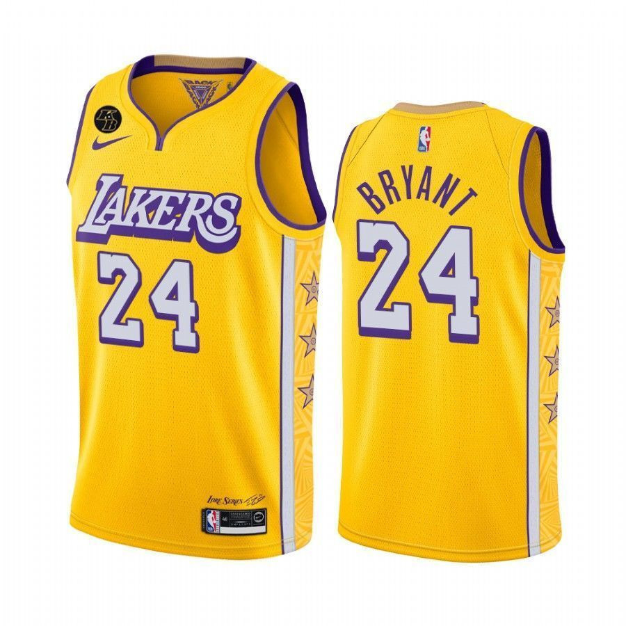 Mamba Forever Kobe Bryant Los Angeles Lakers Yellow City 24 Basketball Jersey - JS457 
