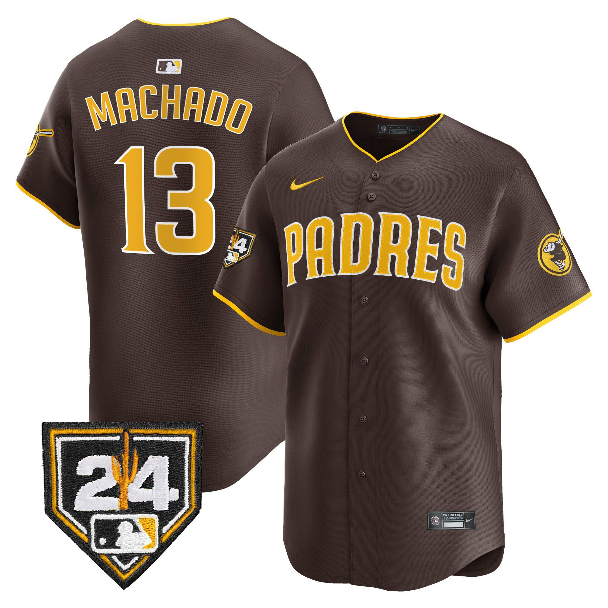 Manny Machado 13 San Diego Padres 2024 Spring Training Men Baseball Jersey - Brown 