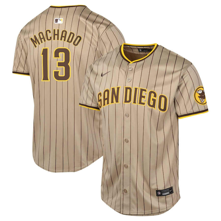 Manny Machado 13 San Diego Padres Alternate Limited YOUTH Baseball Jersey - Sand 
