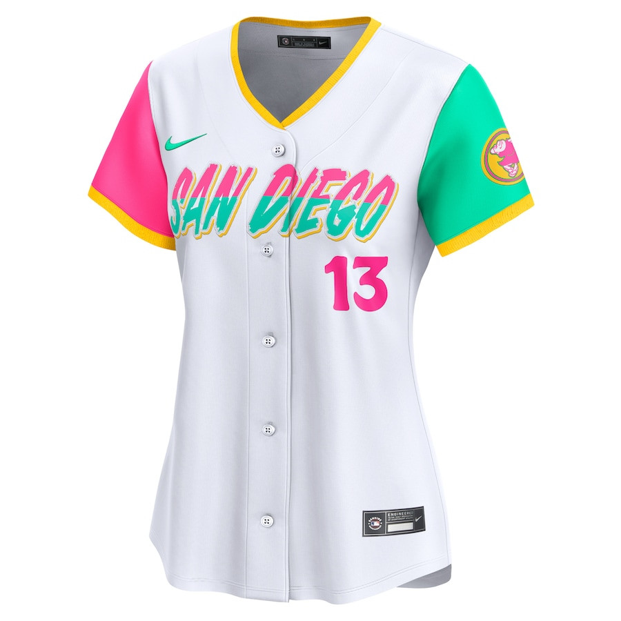 Alternative view of Manny Machado 13 San Diego Padres City Connect Limited Women Baseball Jersey - White 