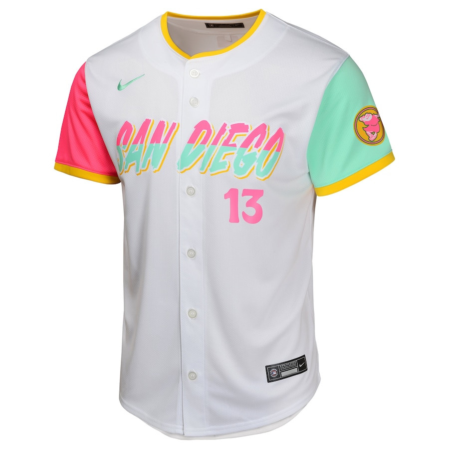 Alternative view of Manny Machado 13 San Diego Padres City Connect Limited YOUTH Baseball Jersey - White 