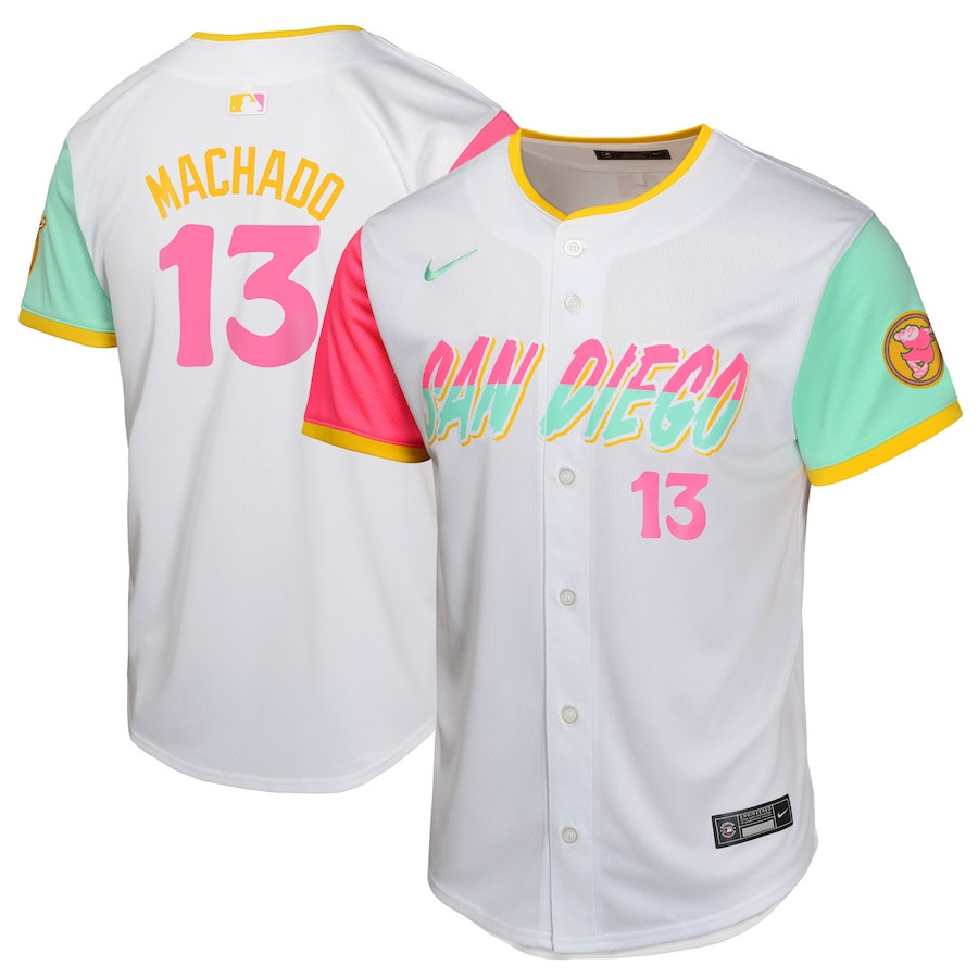 Manny Machado 13 San Diego Padres City Connect Limited YOUTH Baseball Jersey - White 