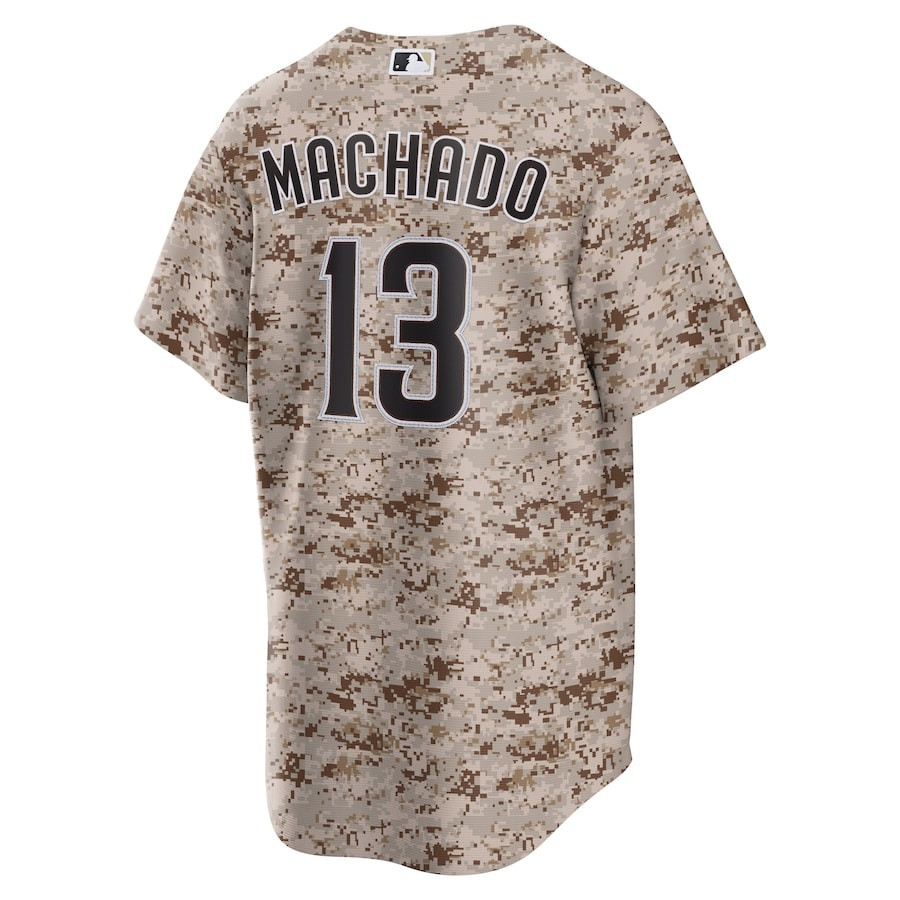 Alternative view of Manny Machado 13 San Diego Padres USMC Alternate Men Baseball Jersey - Camo 