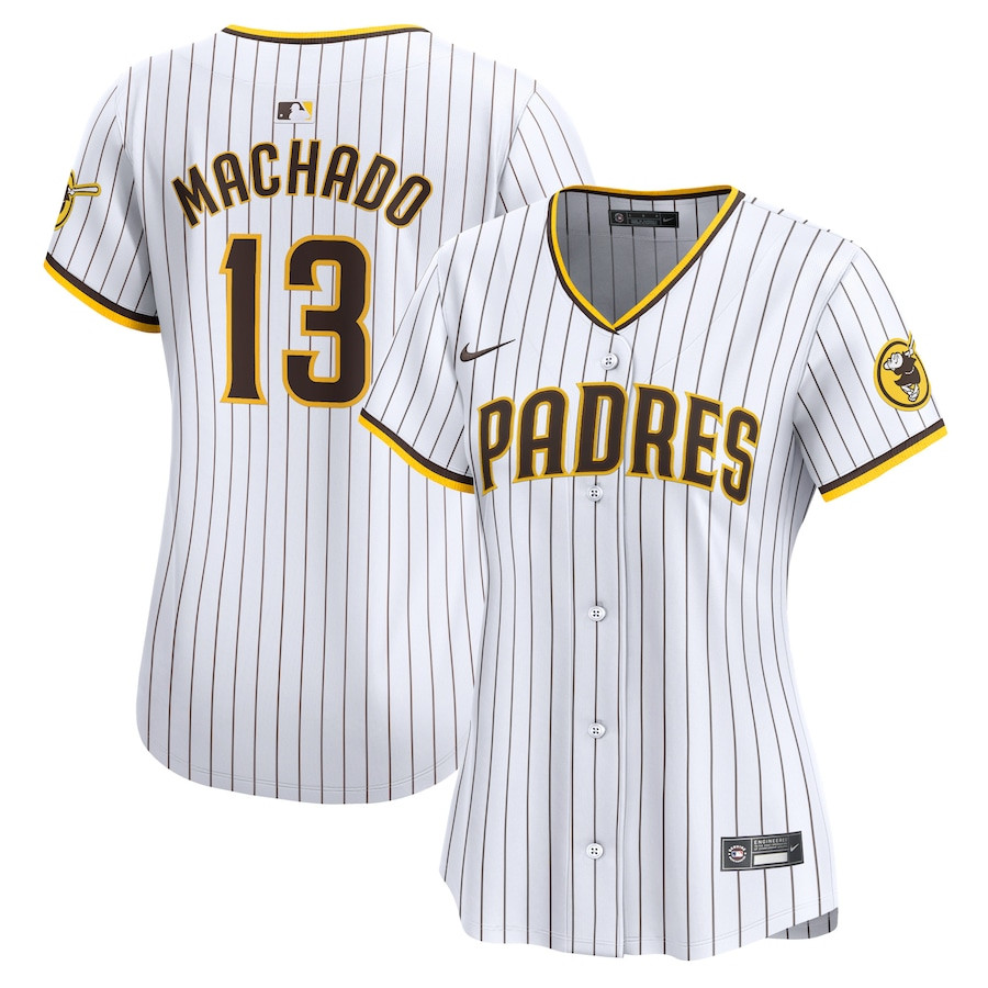 Manny Machado 13 San Diego Padres Women's Home Limited Player Baseball Jersey - White 