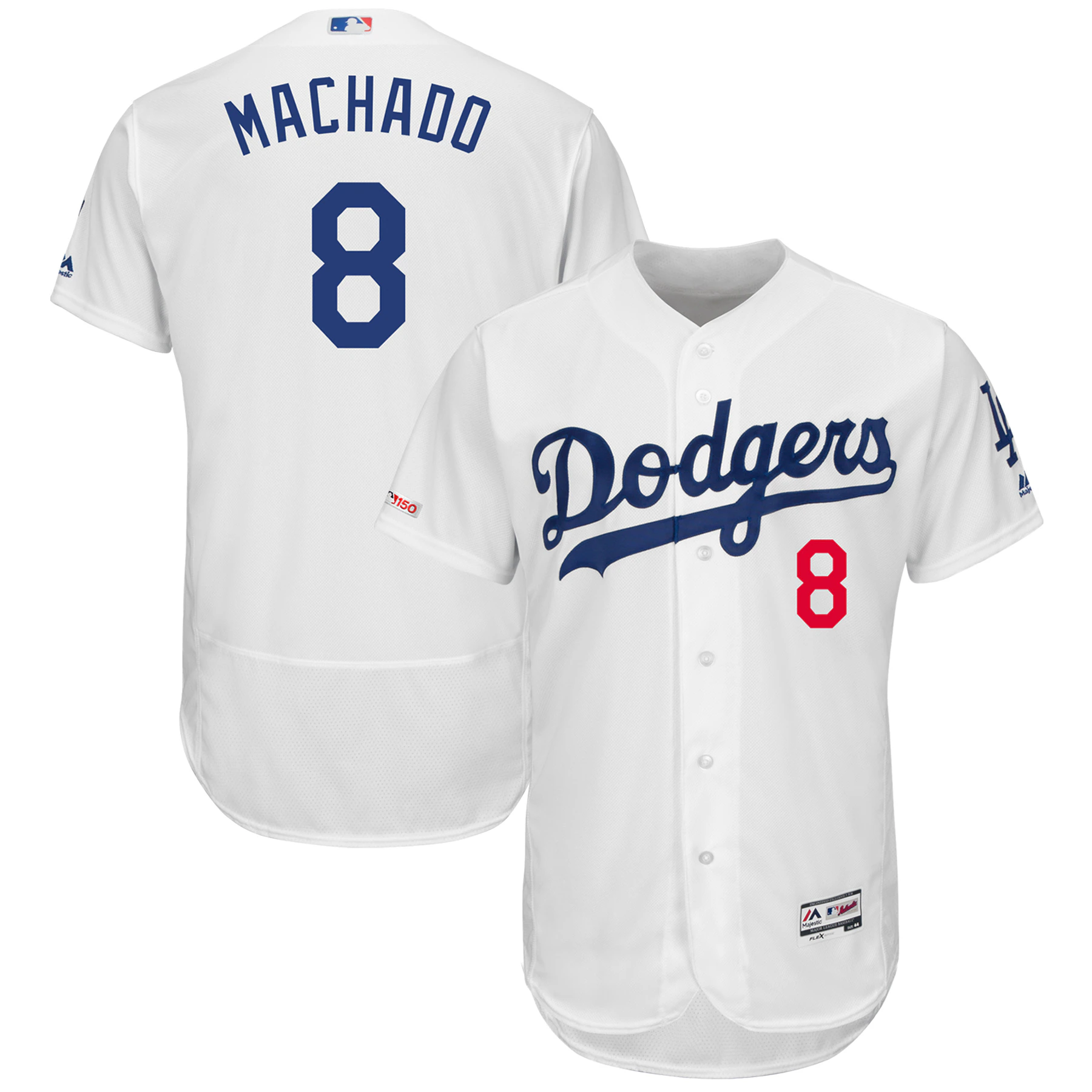 Manny Machado Los Angeles Dodgers Majestic Home Authentic Collection Flex Base Player Baseball Jersey - White