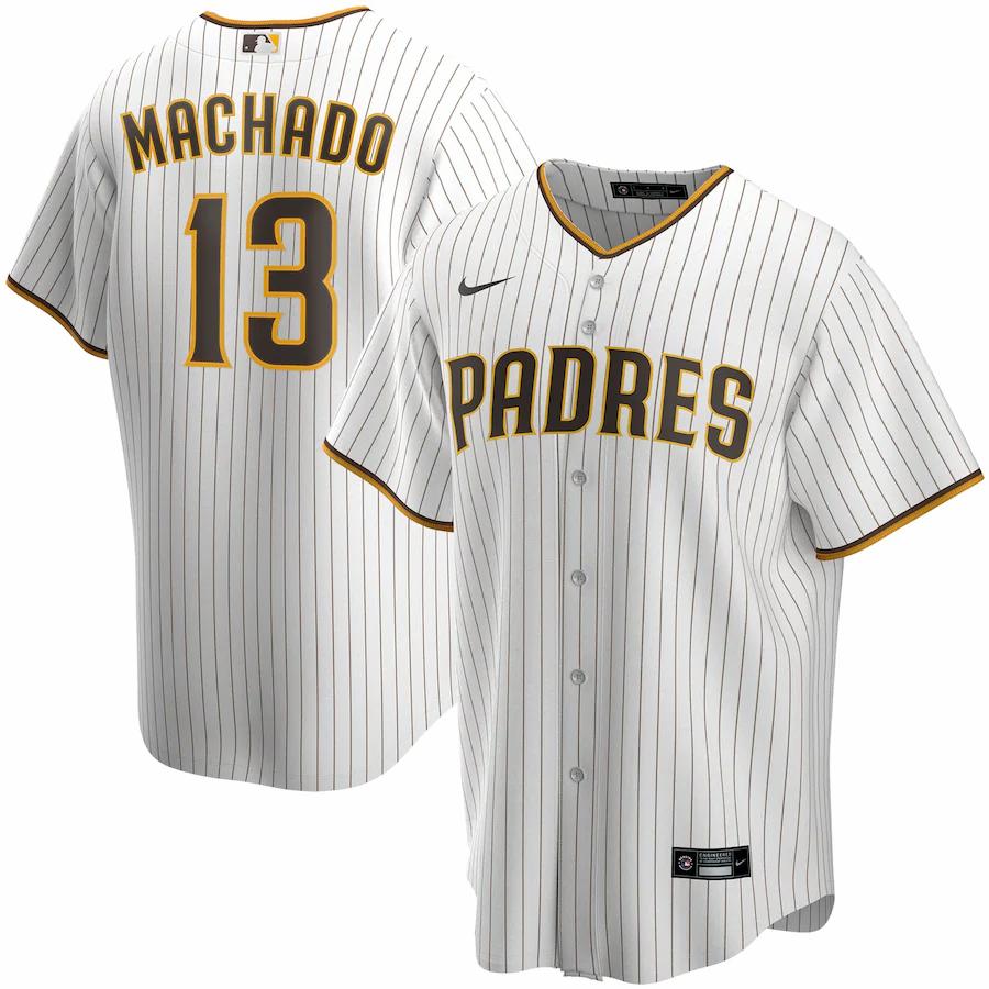 Manny Machado San Diego Padres Home 2020 Replica Player Baseball Jersey - White/brown