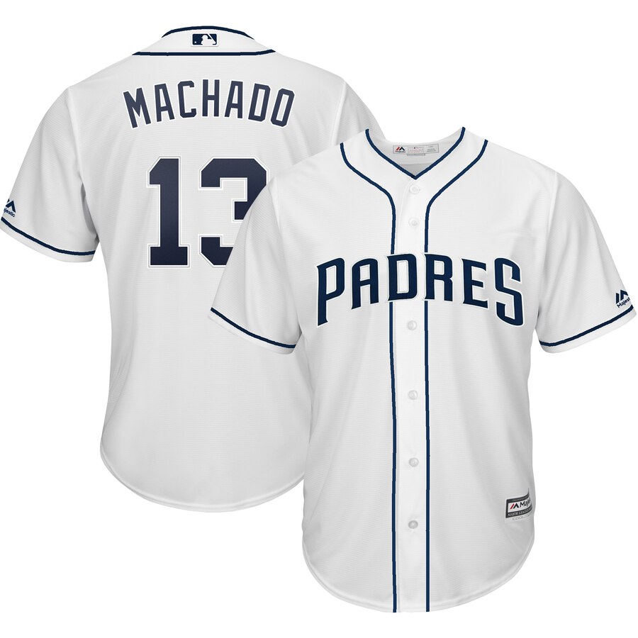 Manny Machado San Diego Padres Majestic Official Cool Base Player Baseball Jersey - White