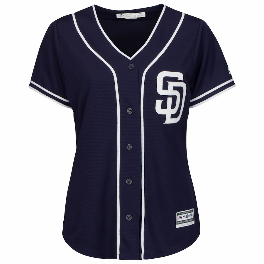 Alternative view of Manny Machado San Diego Padres Majestic Women's Cool Base Player Baseball Jersey - Navy