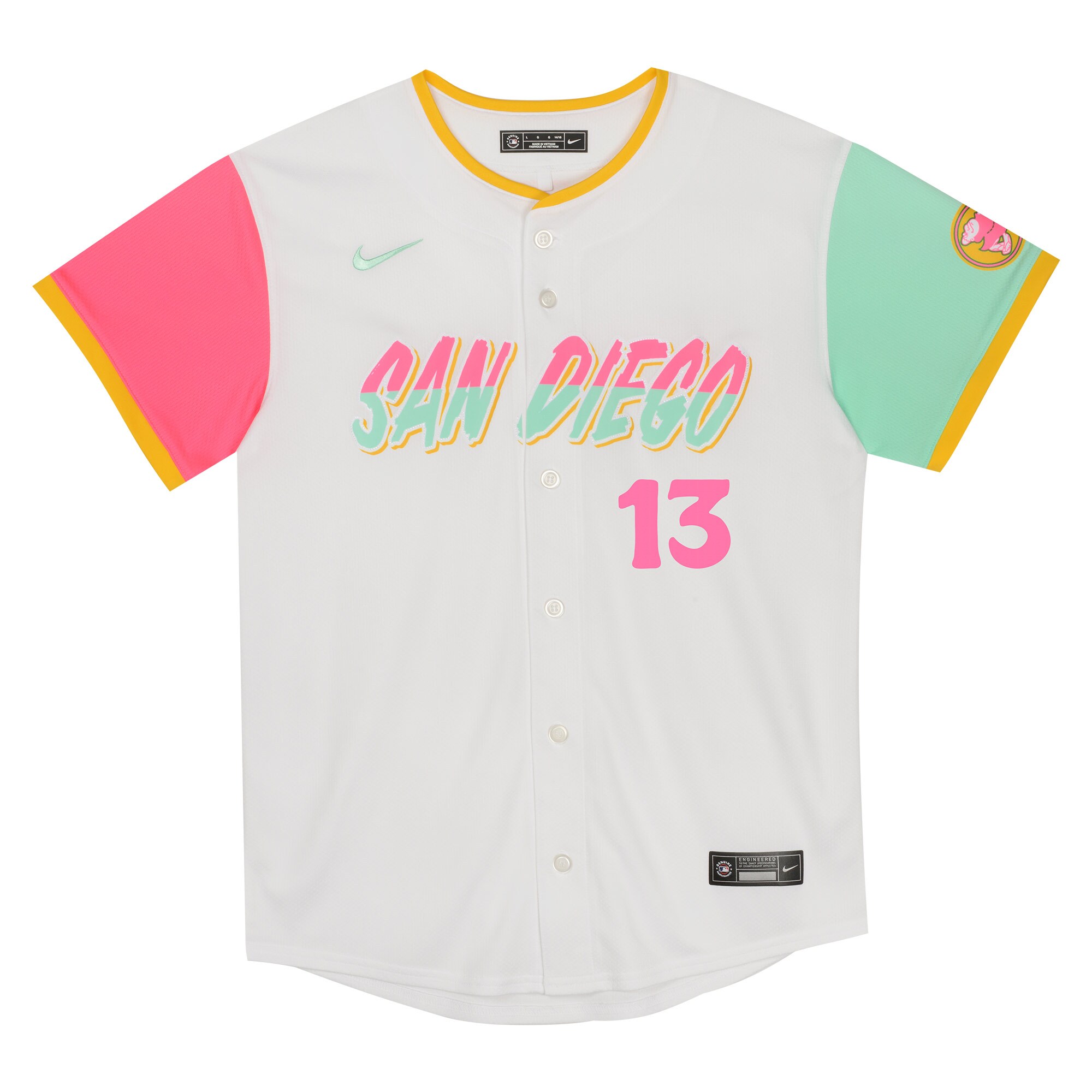 Alternative view of Manny Machado San Diego Padres Preschool City Connect Limited Player Baseball Jersey - White
