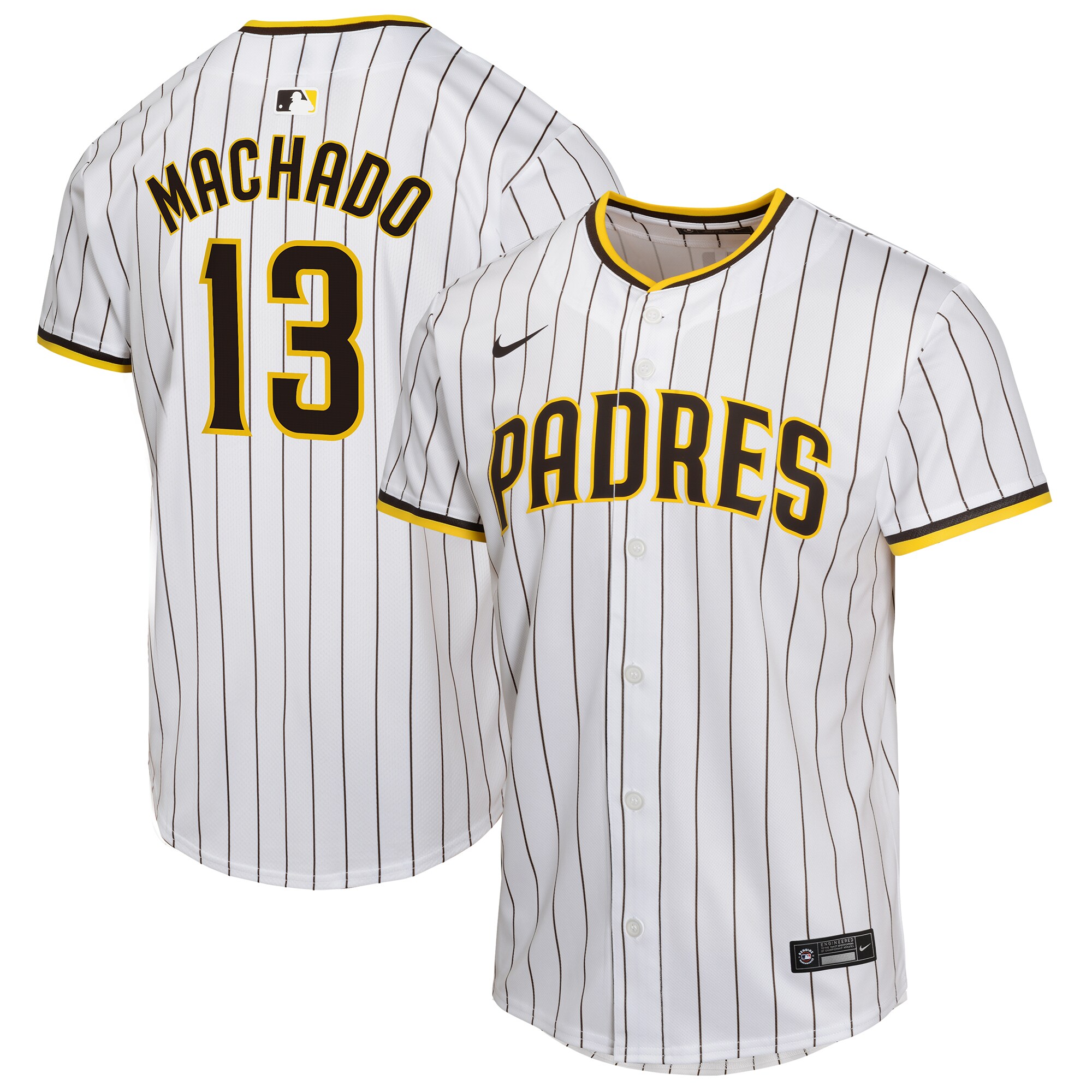 Manny Machado San Diego Padres Youth Home Game Player Baseball Jersey - White