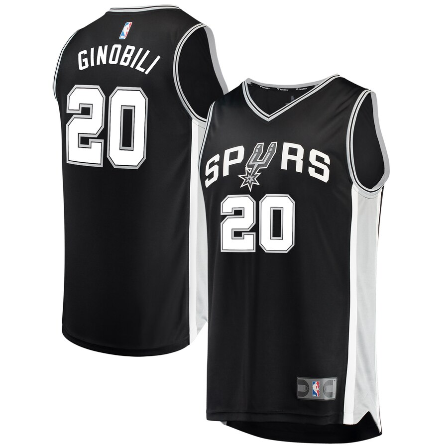 Manu Ginobili San Antonio Spurs Fanatics Branded Youth Fast Break Replica Basketball Jersey Black - Icon Edition