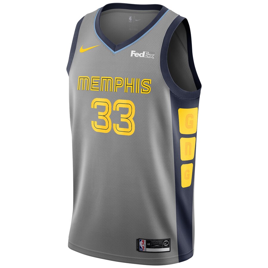 Alternative view of Marc Gasol Memphis Grizzlies 2018/19 City Edition Swingman Basketball Jersey - Gray