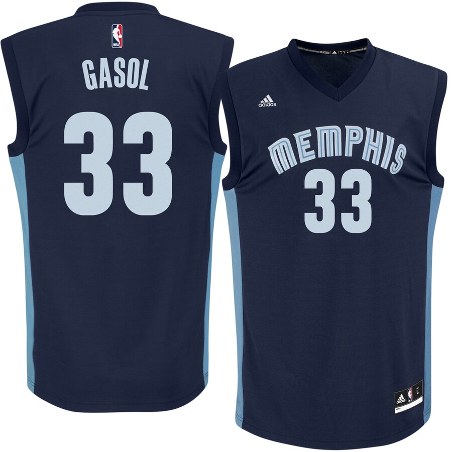 Marc Gasol Memphis Grizzlies Adidas Replica Basketball Jersey - Navy Blue