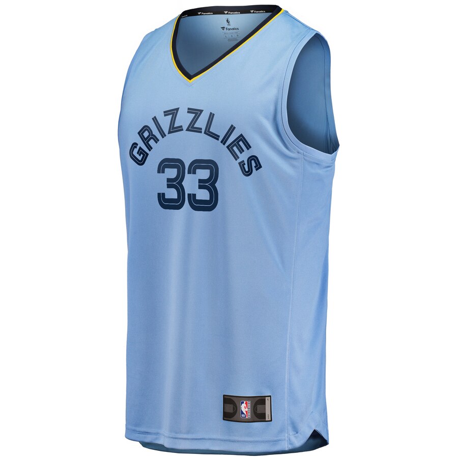 Alternative view of Marc Gasol Memphis Grizzlies Fanatics Branded Fast Break Replica Basketball Jersey - Statement Edition - Light Blue