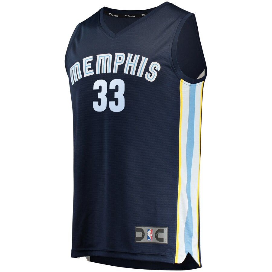 Alternative view of Marc Gasol Memphis Grizzlies Fanatics Branded Fast Break Replica Basketball Jersey Navy - Icon Edition