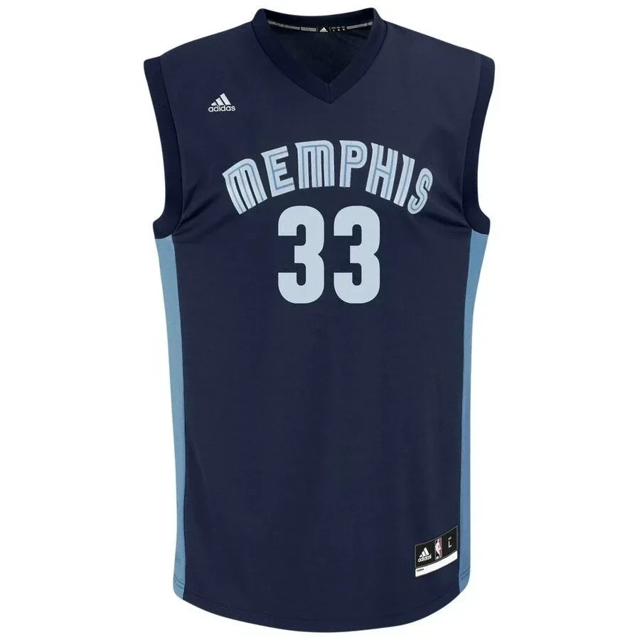 Alternative view of Marc Gasol Memphis Grizzlies Basketball Jersey - Navy Blue - JS819 