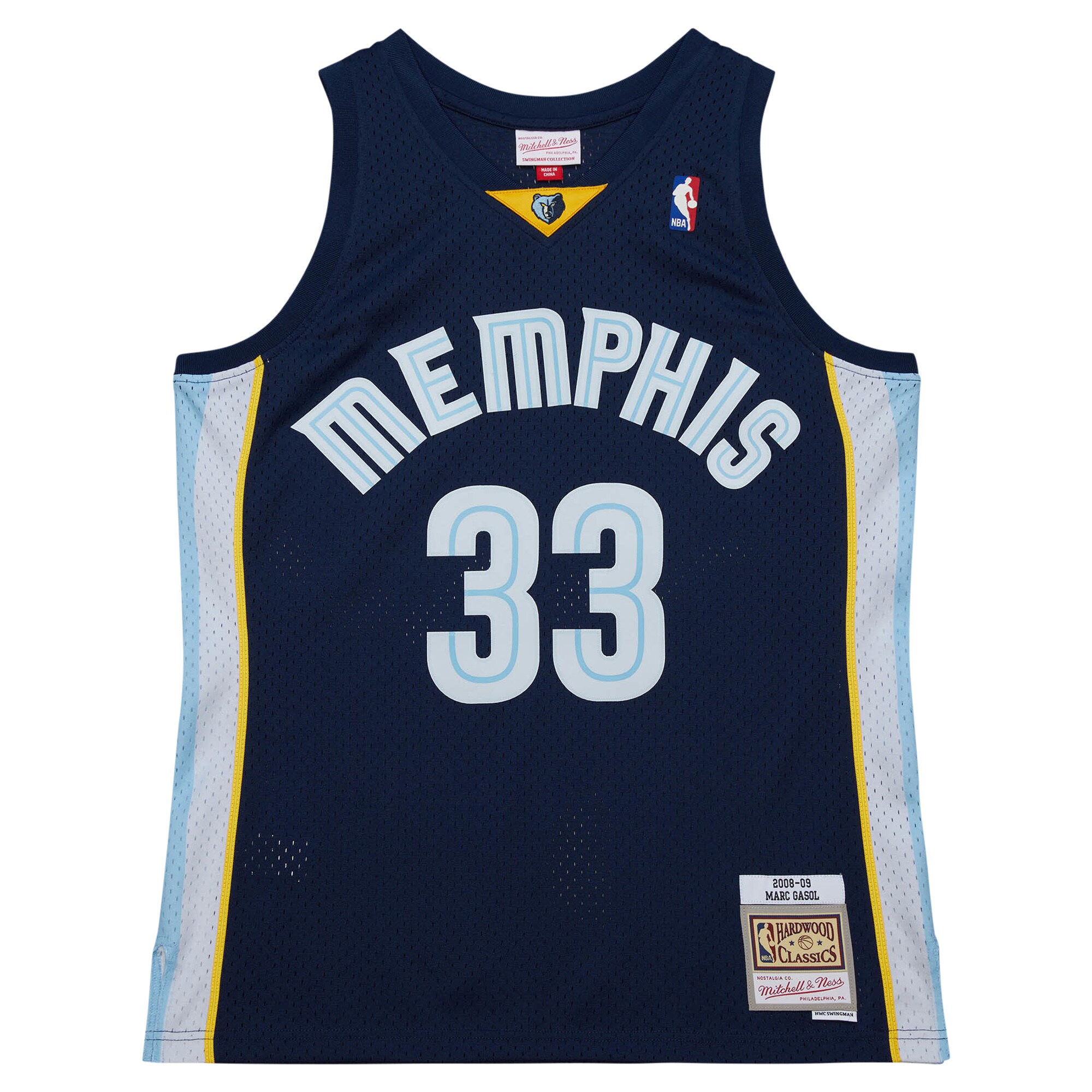 Alternative view of Marc Gasol Memphis Grizzlies Mitchell & Ness  2008/09 Hardwood Classics Swingman Throwback Basketball Jersey - Navy