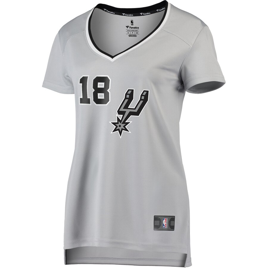 Alternative view of Marco Belinelli San Antonio Spurs Fanatics Branded Women's Fast Break Replica Player Basketball Jersey - Statement Edition - Silver