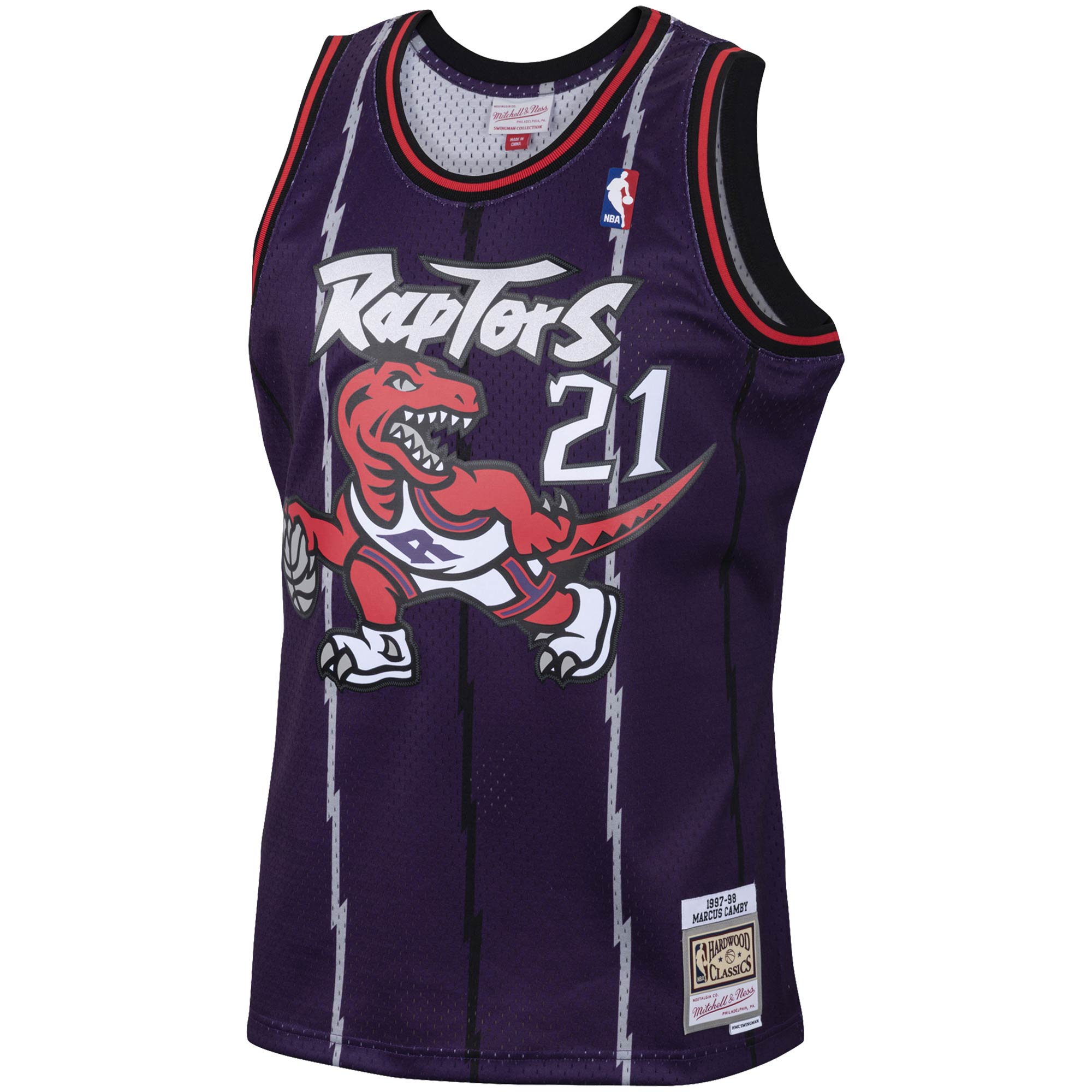 Alternative view of Marcus Camby Toronto Raptors Mitchell & Ness 2001/02 Hardwood Classics Swingman Basketball Jersey - Purple