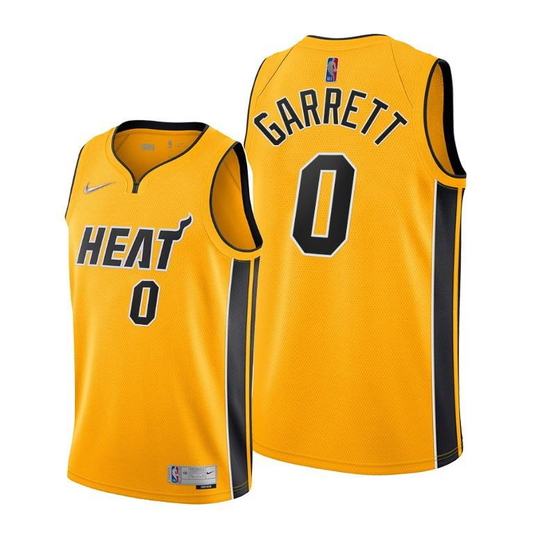Marcus Garrett 0 Miami Heat Earned Edition Gold Basketball Jersey - Men Basketball Jersey - JS240 
