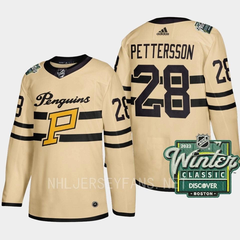 Marcus Pettersson 28 Pittsburgh Penguins 2023 Winter Classic Cream Hockey Jersey - JS391 