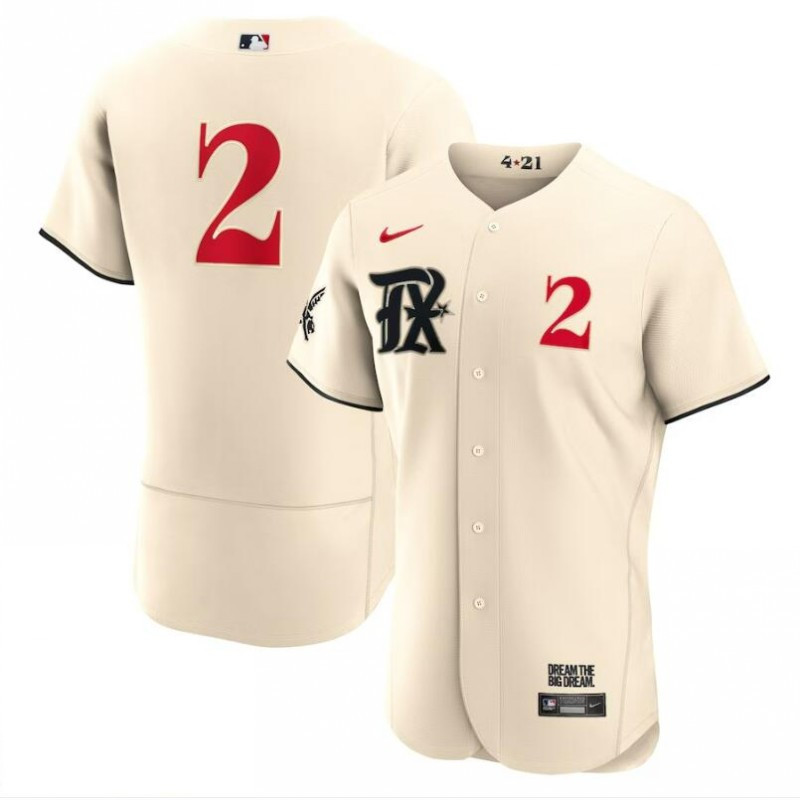 Marcus Semien 2 Texas Rangers 2023 City Connect Flex Base Elite Jersey - Cream - JS574 