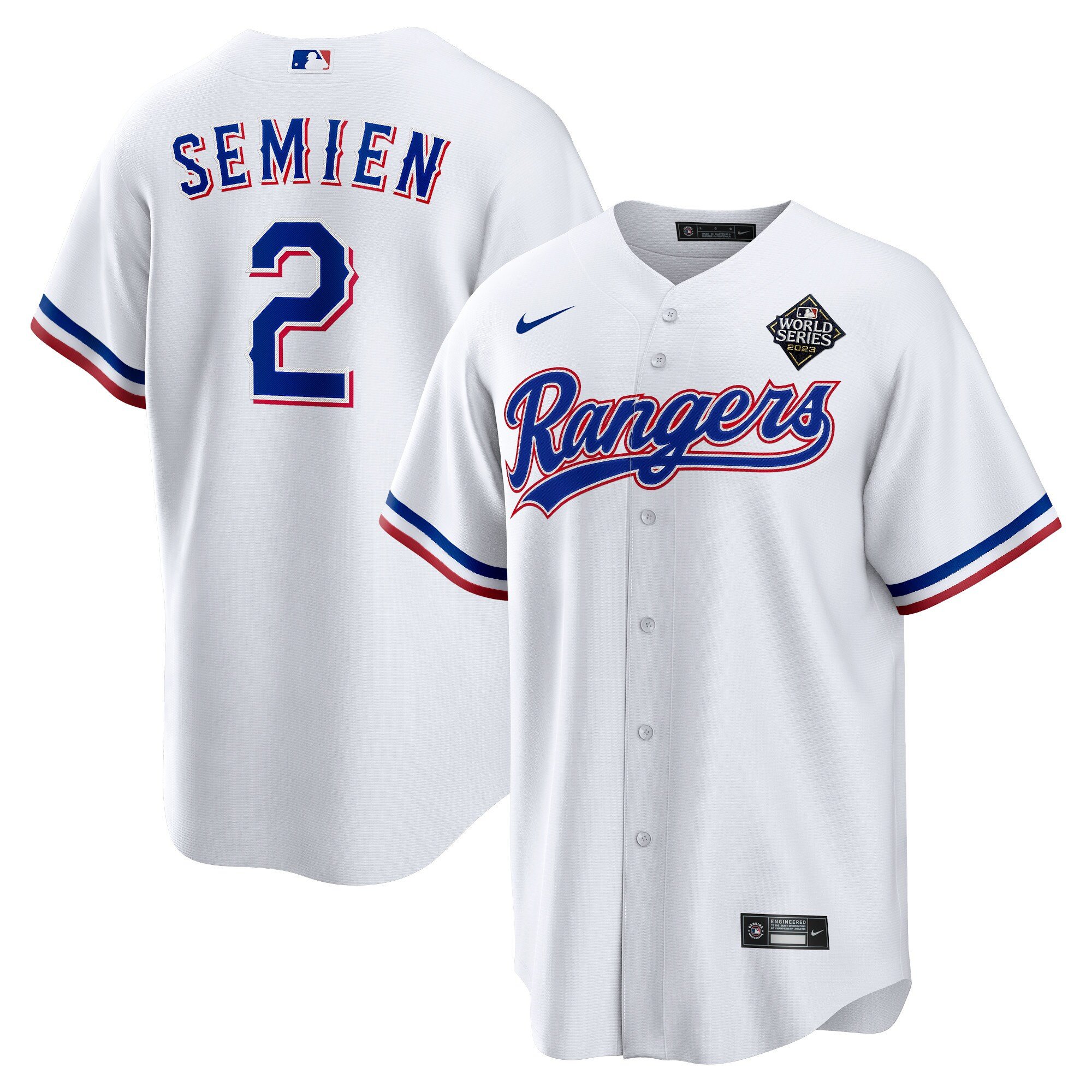 Marcus Semien 2 Texas Rangers 2023 World Series Men Jersey - White - JS458 