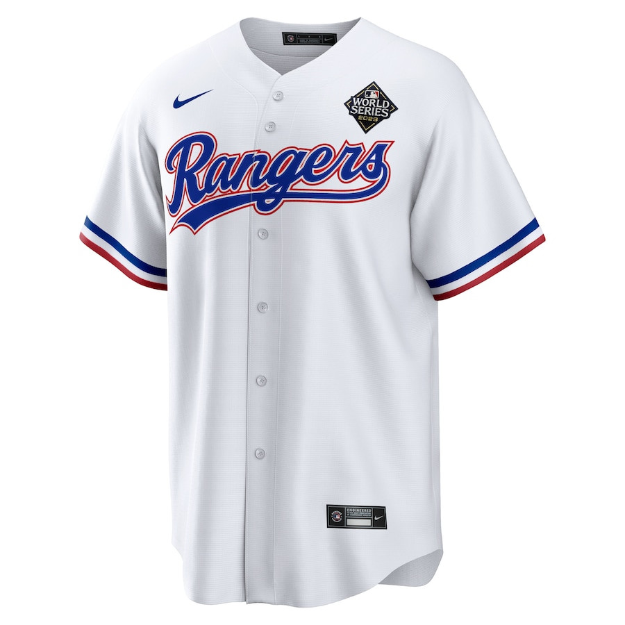 Alternative view of Marcus Semien 2 Texas Rangers 2023 World Series Men Jersey - White - JS458 