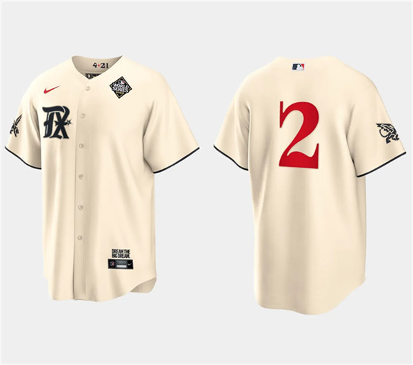Marcus Semien 2 Texas Rangers 2023 World Series Stitched Baseball Jersey - Cream - JS906 