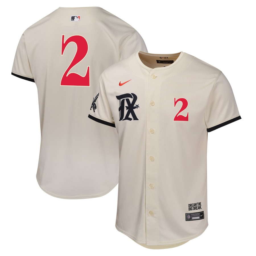 Marcus Semien 2 Texas Rangers City Connect Limited YOUTH Baseball Jersey - Natural - JS224 