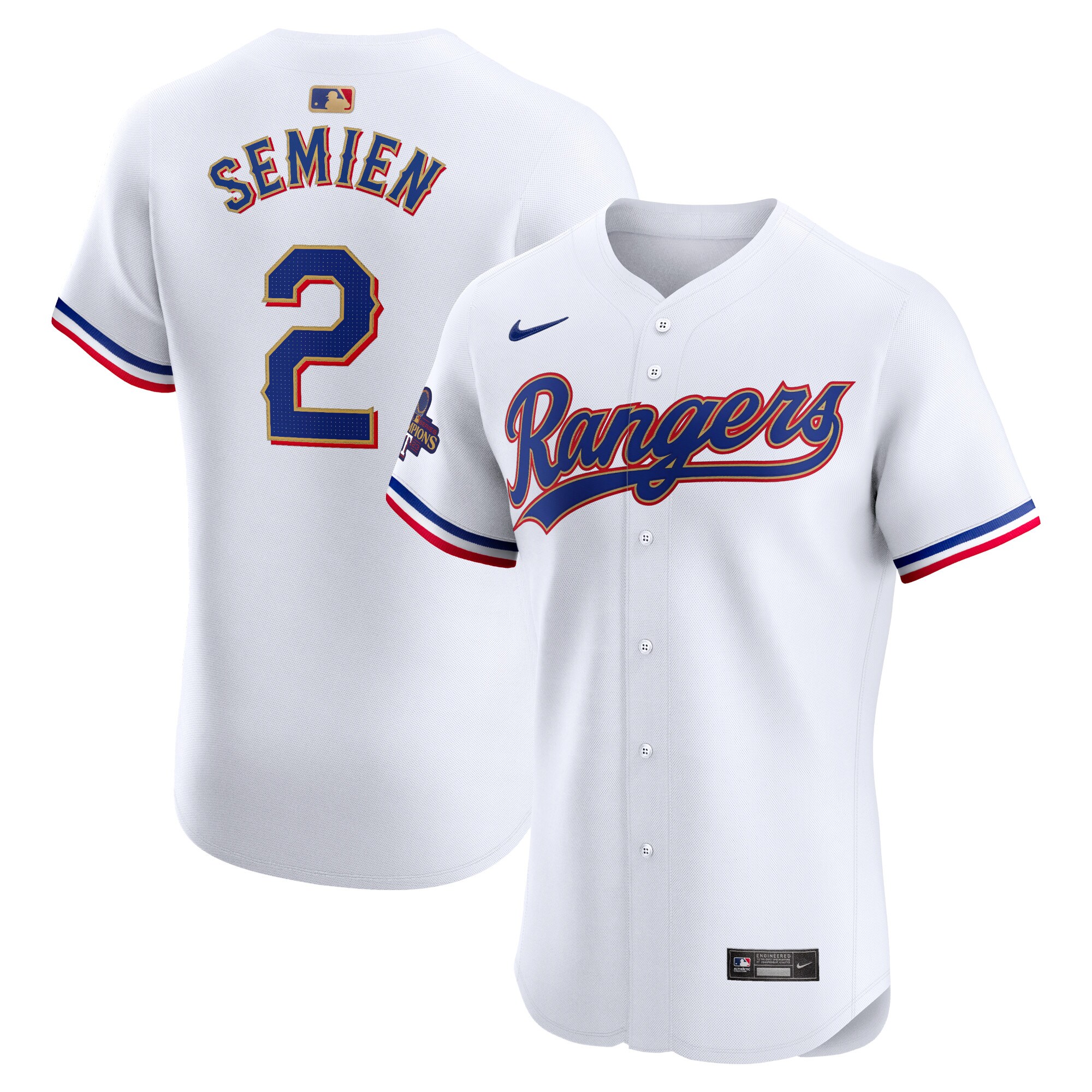 Marcus Semien Texas Rangers 2024 Gold Collection Elite Player Baseball JerseyÃƒâ€šÃ‚Â ÃƒÂ¢Ã¢â€šÂ¬Ã¢â‚¬Å“ White