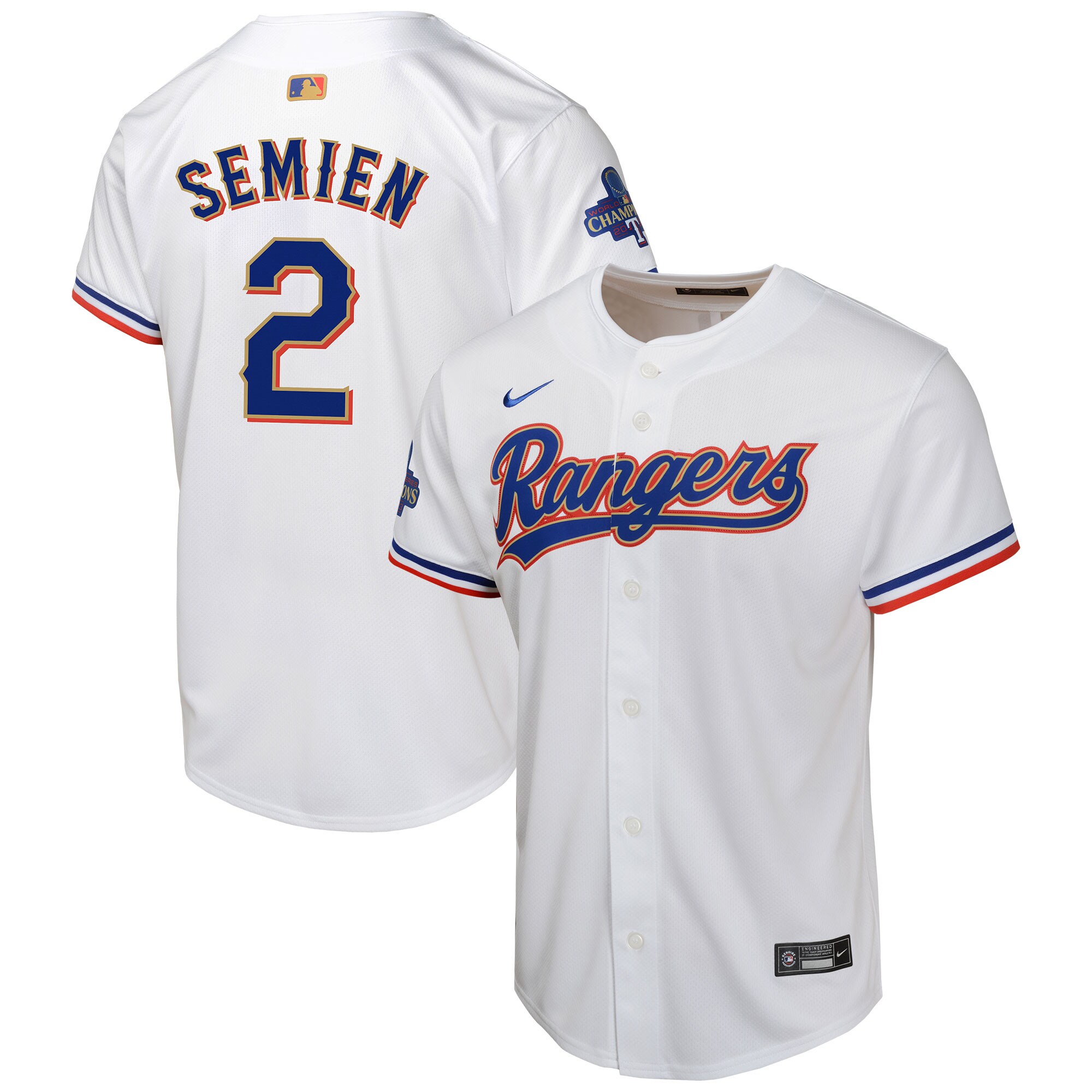 Marcus Semien Texas Rangers Youth 2024 Gold Collection Limited Player Baseball JerseyÃƒâ€šÃ‚Â ÃƒÂ¢Ã¢â€šÂ¬Ã¢â‚¬Å“ White
