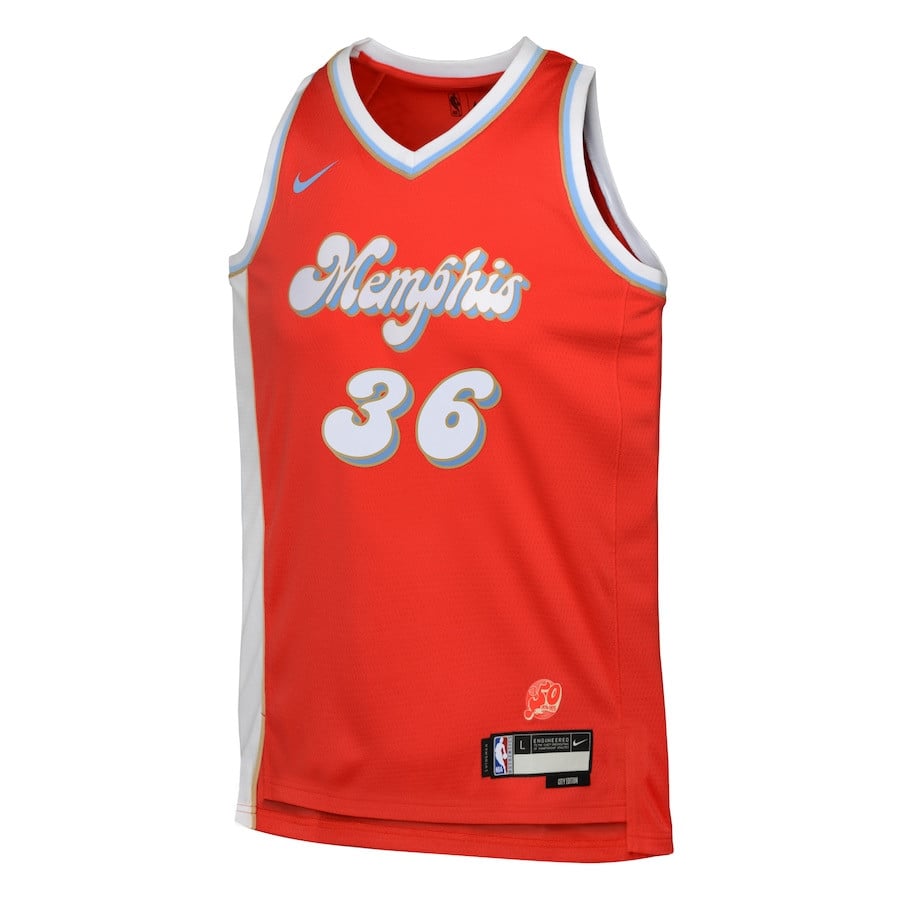 Alternative view of Marcus Smart 36 Memphis Grizzlies 2024/25 Swingman Player YOUTH Basketball Jersey - City Edition - Red - JS315 