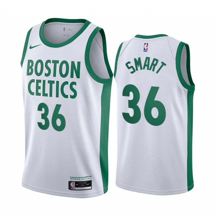 Marcus Smart Boston Celtics 2020-21 White City Edition Basketball Jersey New Uniform
