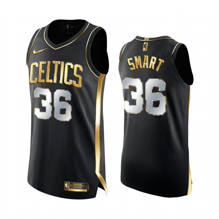 Marcus Smart Boston Celtics Black Golden 2020-21 Basketball Jersey Limited Edition
