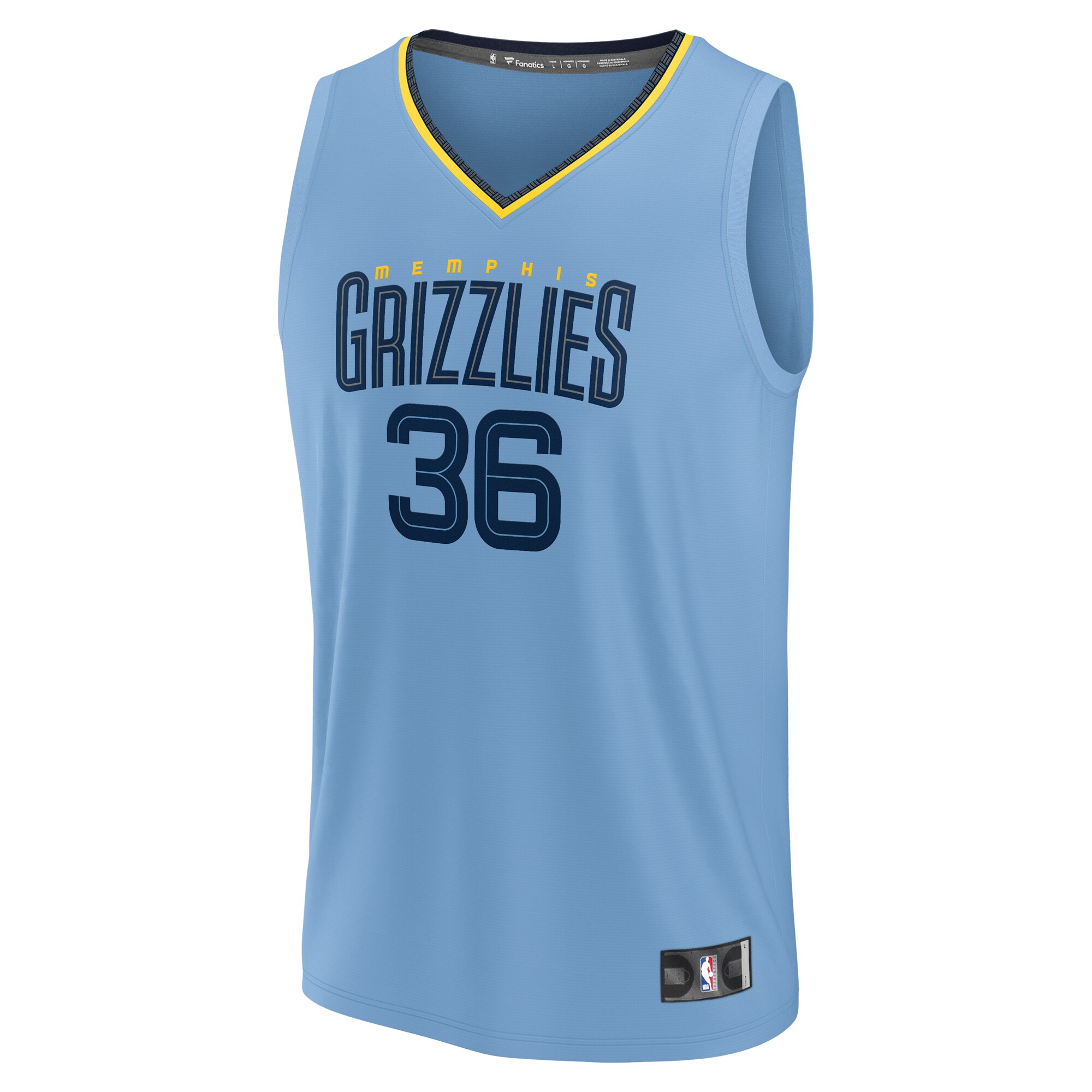 Alternative view of Marcus Smart Memphis Grizzlies Fanatics Youth Fast Break Player Basketball Jersey - Statement Edition - Light Blue