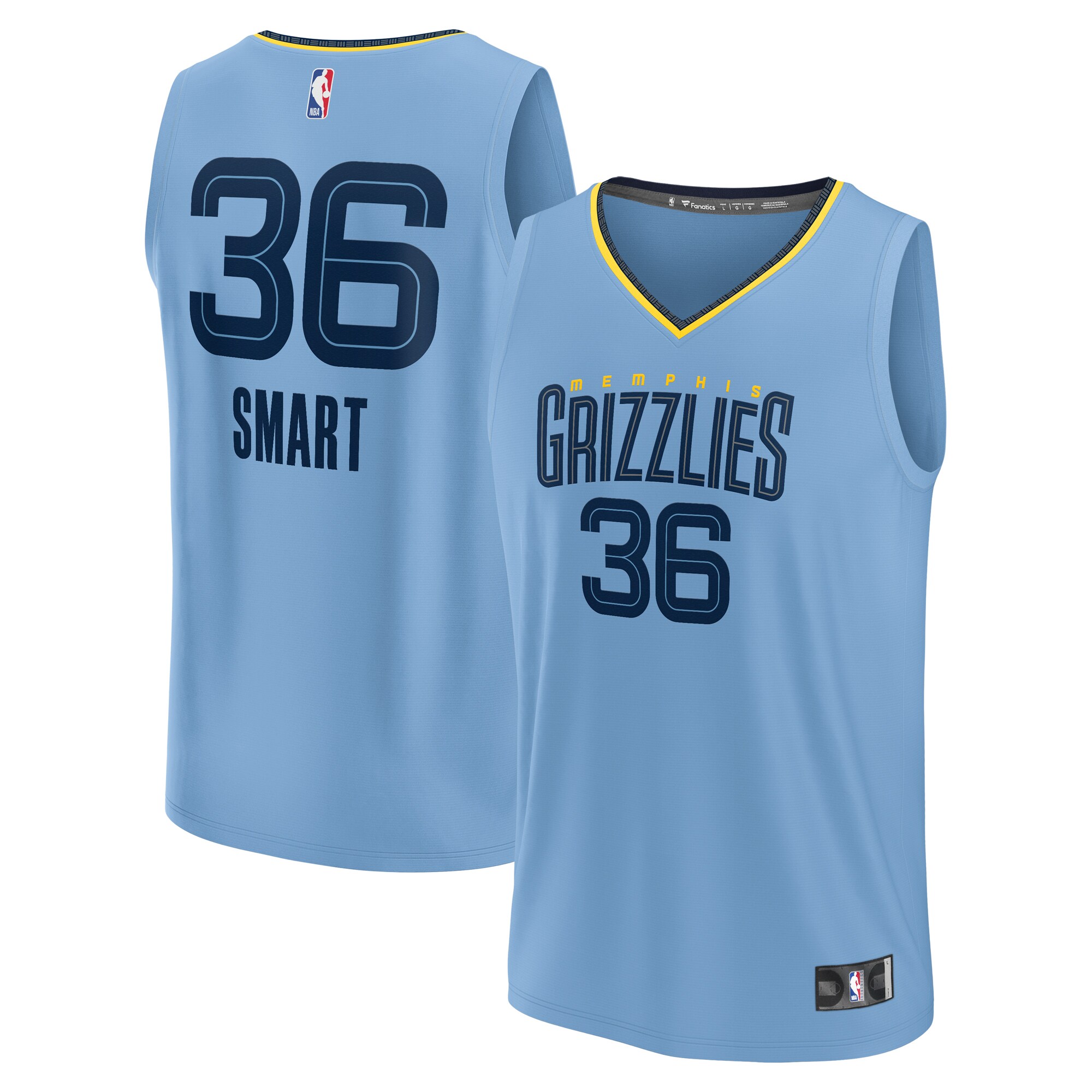 Marcus Smart Memphis Grizzlies Fanatics Youth Fast Break Player Basketball Jersey - Statement Edition - Light Blue