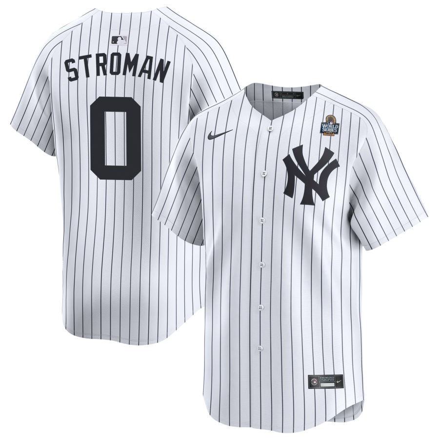Marcus Stroman 0 New York Yankees 2024 World Series Home Limited Player Men Baseball Jersey - White 
