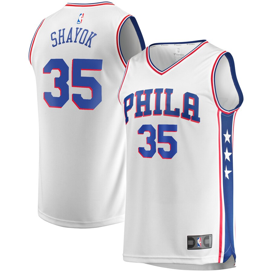 Marial Shayok Philadelphia 76ers Fanatics Branded Fast Break Replica Player Basketball Jersey White - Association Edition