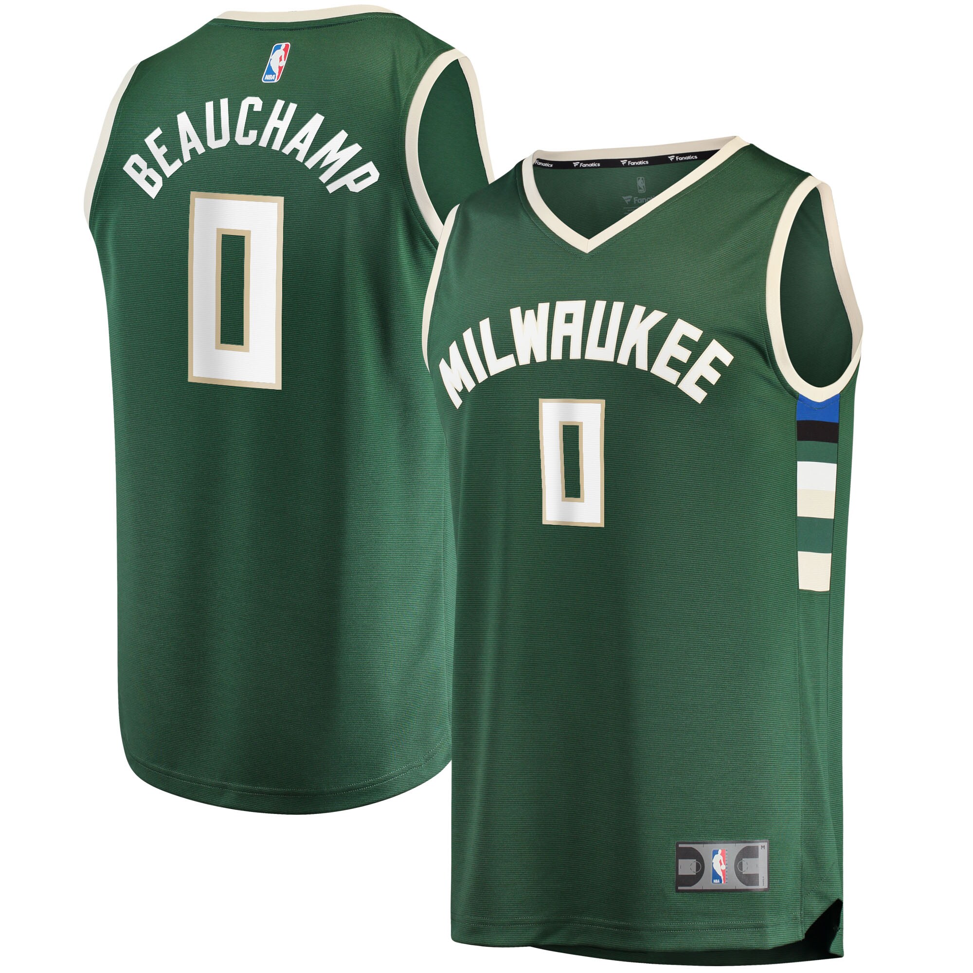 Alternative view of Marjon Beauchamp Milwaukee Bucks Fanatics Branded 2022 Nba Draft First Round Pick Fast Break Replica Player Basketball Jersey - Icon Edition - Hunter Green