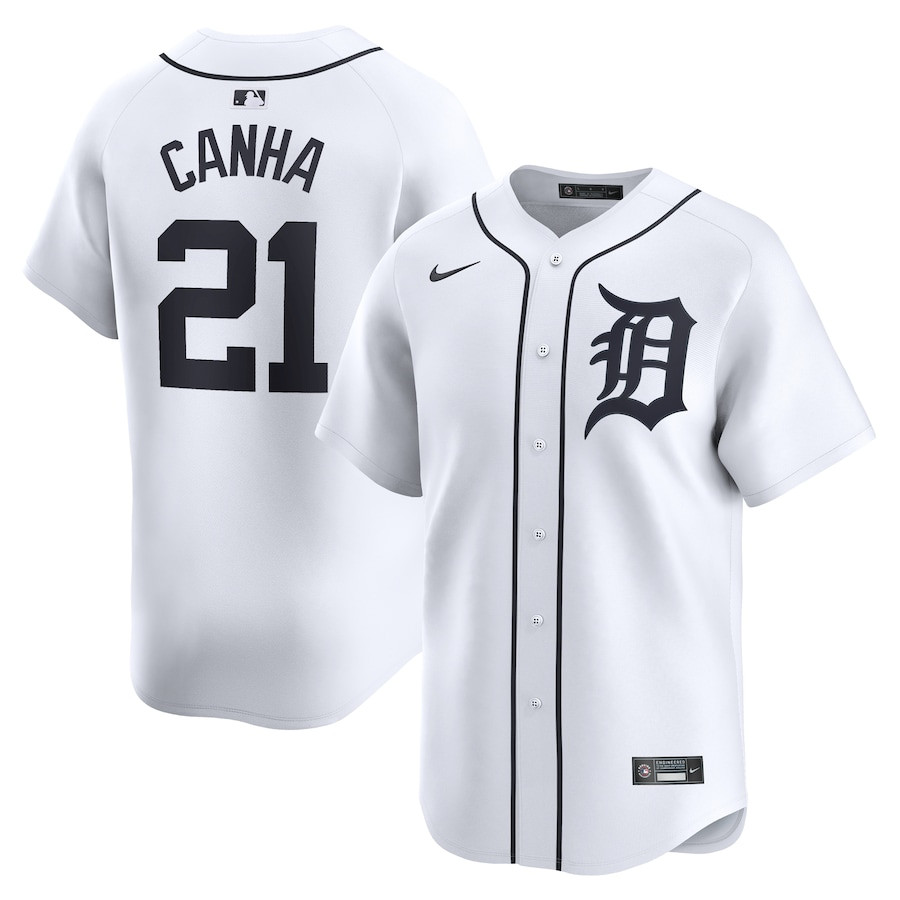 Mark Canha 21 Detroit Tigers Home Limited Player Men Jersey - White