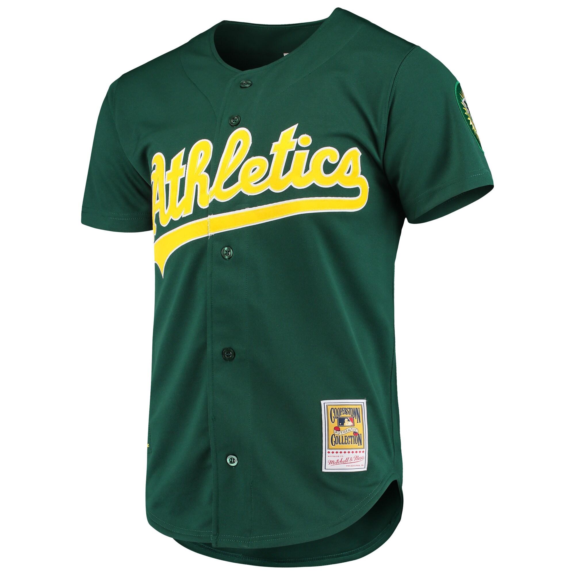 Alternative view of Mark Mcgwire Oakland Athletics Mitchell & Ness 1997 Cooperstown Collection Authentic Baseball Jersey - Green